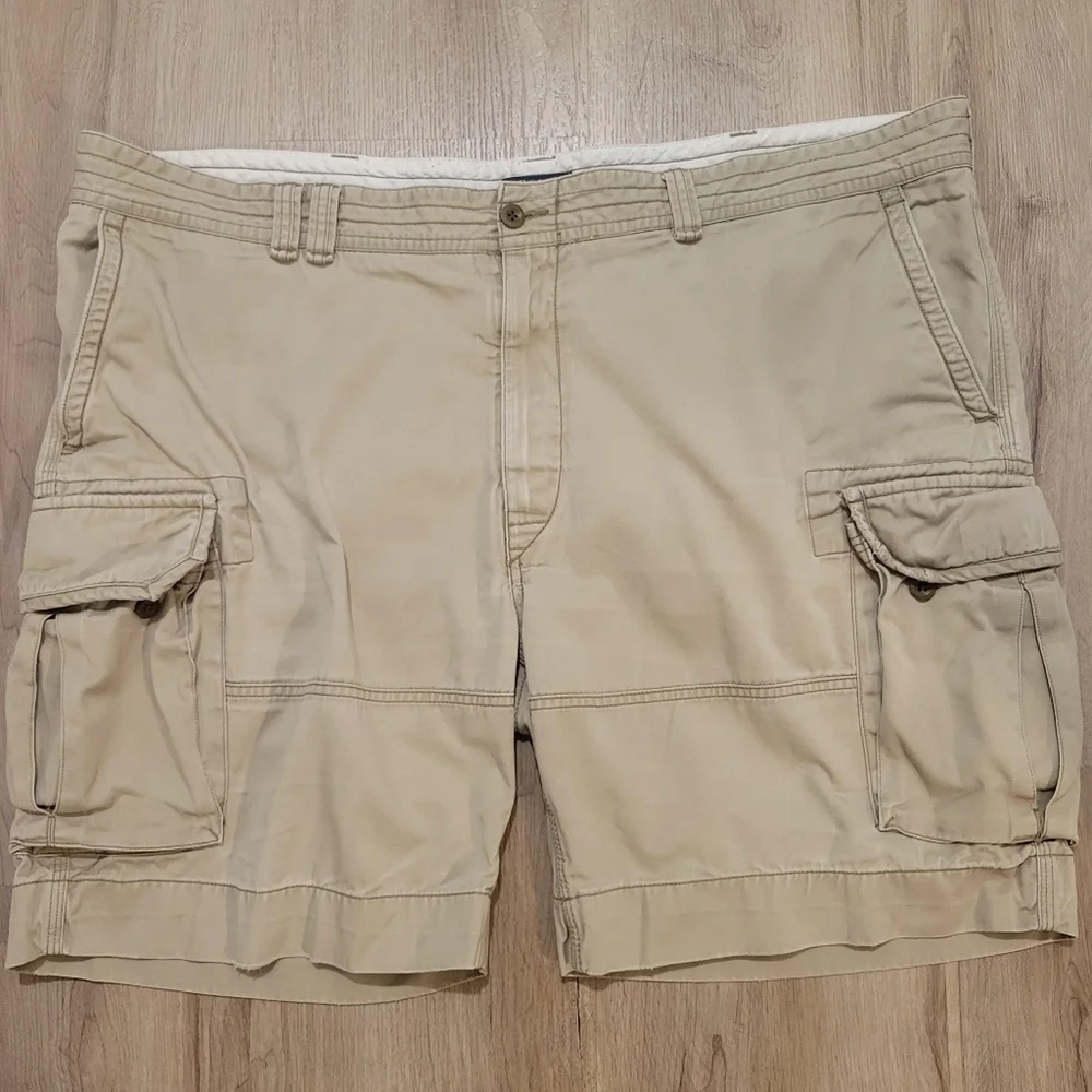 POLO Ralph Lauren Men's Classic Fit Heavy Twill khaki Cargo Shorts 50B Preppy